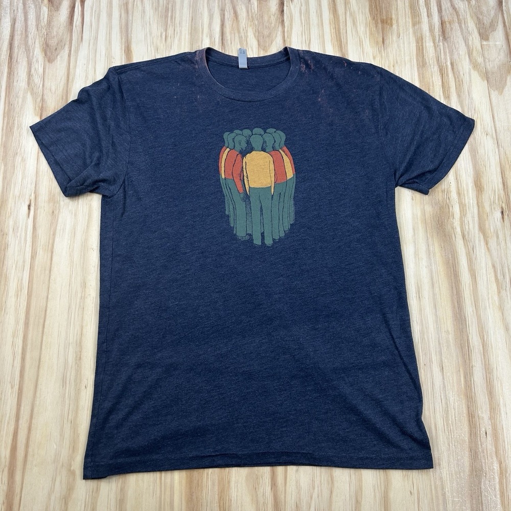 David Byrne American Utopia Tour T Shirt Blue Short Sleeve Graphic FITS Large
